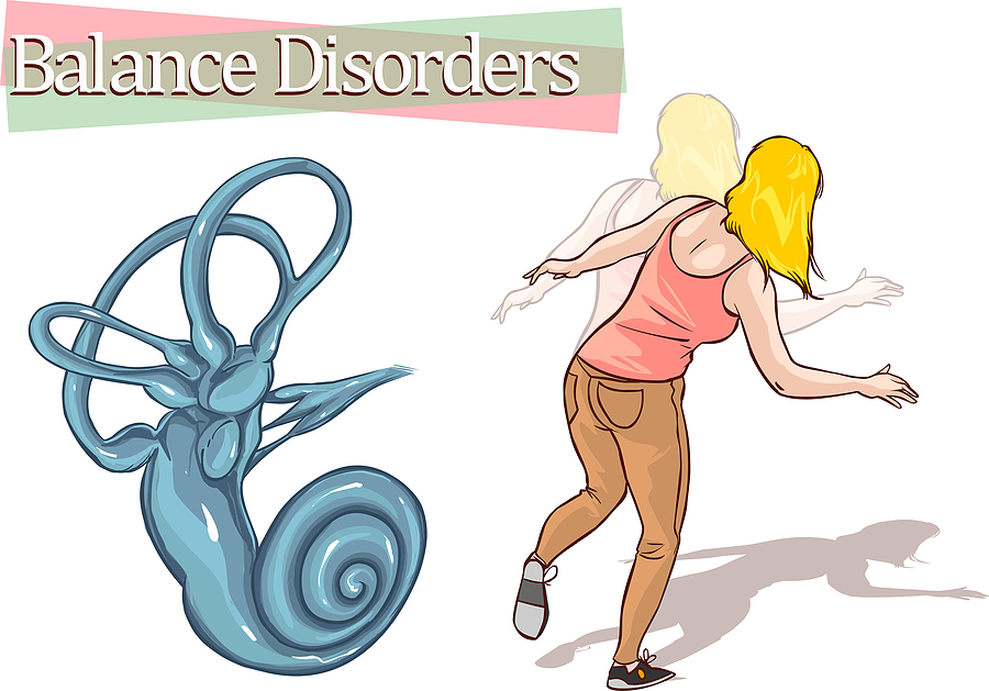 vector illustration of a balance disorder .